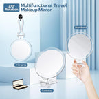 B Beauty Planet 40X Magnifying Mirror, Hand Mirror with Handle, Double Sided Hand Mirror with 40X/1X Magnification, Travel Essential Portable Foldable Makeup Mirror for Precision Makeup Clear