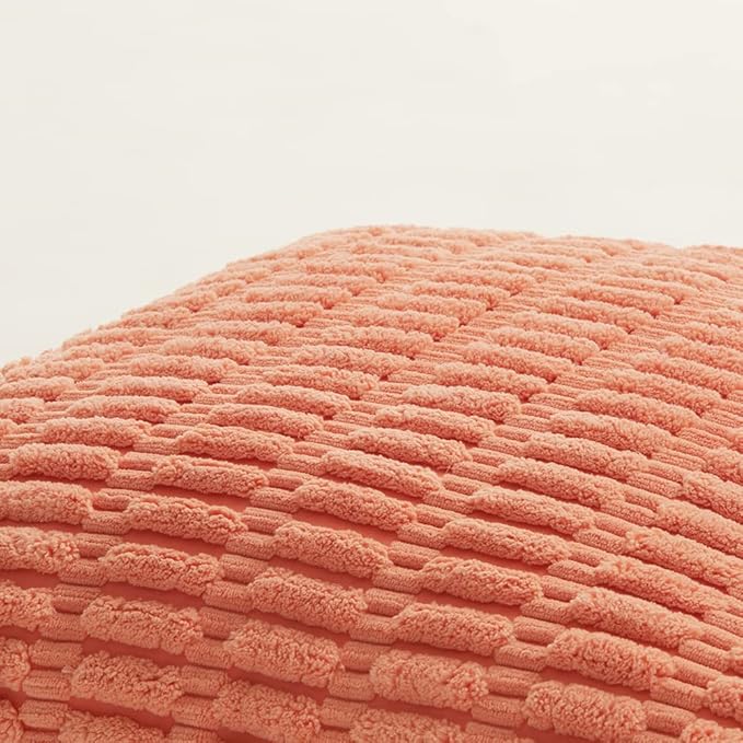 Fancy Homi 4 Packs Decorative Throw Pillow Covers for Living Room Couch Bed, Modern Farmhouse Boho Home Décor Accent Cushion Case, 20" x 20", Coral
