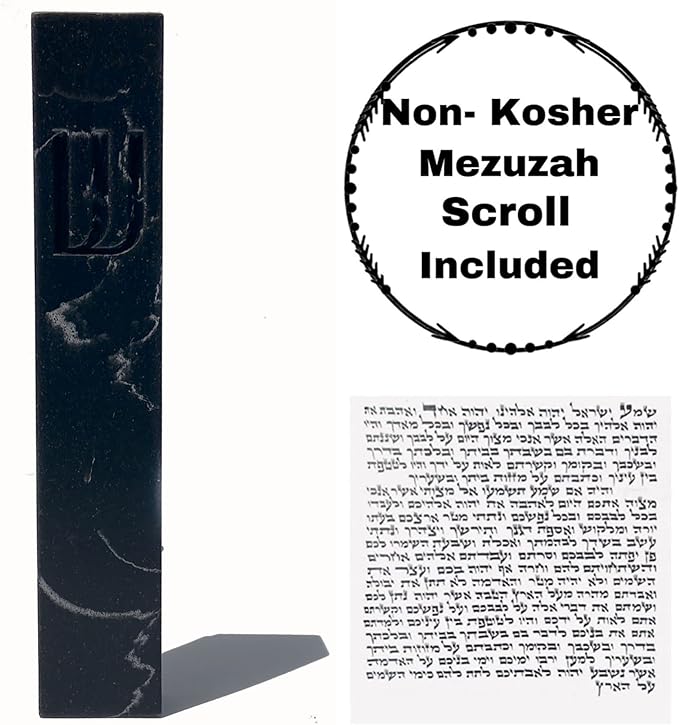 A&S Modern Stone Mezuzah Case Design, Mezuza Cover for Scroll Protection, Easy Peel and Stick Houswarming Gift and Home Blessing
