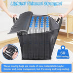 2 Pack Moving Bags Heavy Duty, Moving Boxes, Storage Bags with Zipper & Handles & Tag for College & Dorm Moving Supplies Grey Laundry Hamper Bag, Foldable Space-saving Totes (125L, Grey)