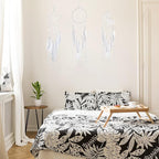 Jetec 3 Pcs Dream Catcher Moon Sun Star Design Handmade Traditional Craft Ornament Wall Art Hanging Home Decoration for Bedroom Room Decor Wedding Halloween Christmas Decorations Gift(White)