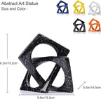 Modern Geometric Sculpture Black Knot Statue Decor, Home Bookcase Centerpiece Jax Decorative, Tabletop Sculpture and Figurines, For Home Decor Accent Cube Ornaments