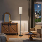 64.6"Floor Lamp, Pole Lamp with Foot Switch, Modern Standing Lamp Shade, Minimalist Freestanding Lamp (Bulb Not Included), for Living Room, Bedroom Office ETL Listed,Black and Yellow Y07LD05