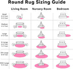 OLANLY Hot Pink Round Rugs for Bedroom - Machine Washable, 4 ft Circle Area Rugs for Living Room, Soft and Fluffy Shaggy Carpet for Teen Girls and Boys, Nursery Rooms, Dorms, Home Decor Aesthetic