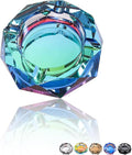 Coomin Crystal Glass Ashtray, Sparkly Cigar Cigarettes Ash Tray, Ashtrays for Smokers Indoor Office Home Desktop Tabletop, Unique Luxury Gifts for Men Women, Green