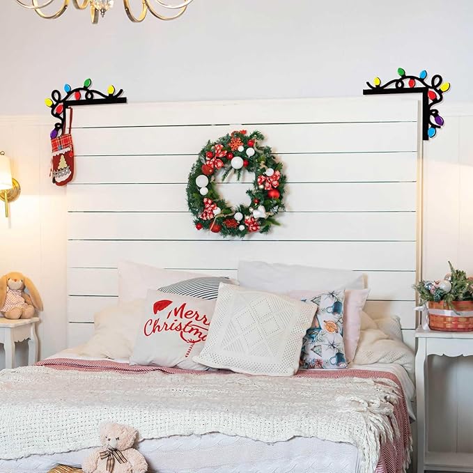 Pigort Christmas Door Toppers Christmas Door/Window Coner Decorations Christma Light Windows Walls DIY Craft for Party Ornament