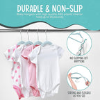50 Pack Premium Baby Velvet Hangers (Blue) - 11.8" Inches Non-Slip, Ultra-Slim & Space-Saving Toddler Hangers - 360° Rotating Hook, Strong & Durable Hanger for Children, Infant & Toddler
