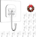 Wreath Hangers for Front Door, 16 Pack Large Wreath Door Hanger for Easter Christmas Halloween Decorations, Heavy Duty Over-The-Door-Hooks, Adhesive-Wall-Hooks for Garland Home-Decor Inside Outside