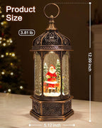 Extra Large Christmas Snow Globes Christmas Lantern, 12.99" Musical Snow Globe with 8 Songs, Santa Snowglobe for Kids Adults, 6H Timer Dual Power, Lighted Christmas Decorations Indoor Gifts