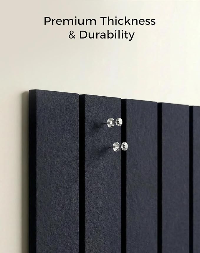 Aothia 12-Pack Felt Bulletin Board Tiles - 48x36 Modular Pin Board for Walls, 0.2" Thick Cork Board Alternative for Office & Classroom, 70 Adhesive Tabs & 40 Pushpins Included (Navy Blue)