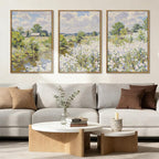 BINCUE Framed Wildflower Wall Art Rustic Floral Wall Decor Vintage Landscape Artwork Nature Flowers Wall Pictures Wildflowers Art Prints Florals Paintings for Living Room Bedroom Bathroom Farmhouse 16x24 Inches Set of 3 Gift