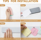 5 Pack Felt Pin Board Bar Strips Bulletin Board for Bedrooms Offices Home Wall Decoration, Notice Board Self Adhesive Cork Board with 35 Push Pins for Paste Notes, Photos, Schedules (White)