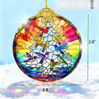 Hummingbird Stained Glass Thank You Gifts for Women Christmas Tree Decorations Crystal Ornaments Appreciation Gifts for Coworkers Teacher Best Friend Boss Birthday Gifts for Mom Car Hanging Ornament