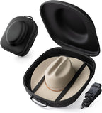 Cowboy Hat Travel Case – Crushproof Carrier for Cowboy, Panama & Tweed Hats with Carrying Handle, Shoulder and Luggage Strap, For Travel and At-Home Storage (Large)