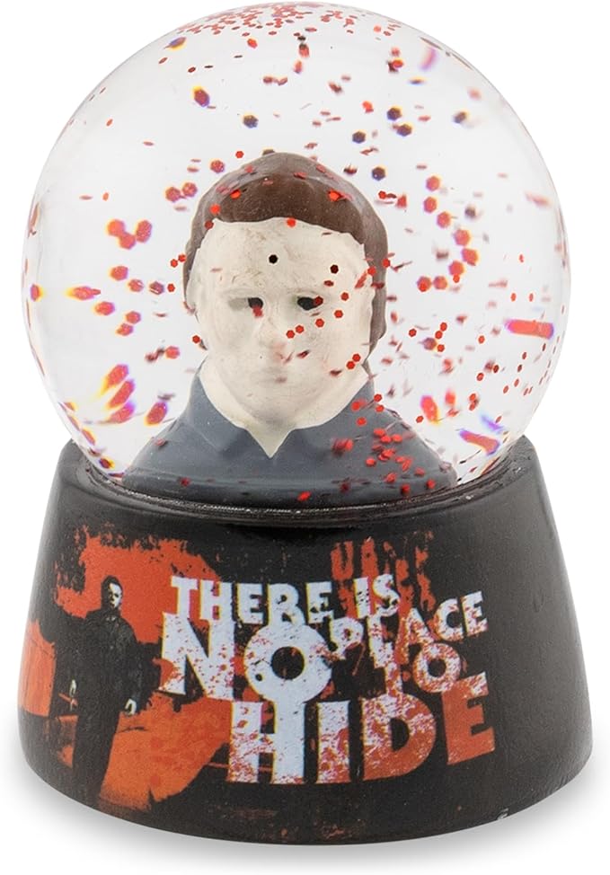 Halloween Michael Myers No Place to Hide Mini Snow Globe with Swirling Glitter Display | Horror Movie Collectible Keepsake | 3 Inches Tall