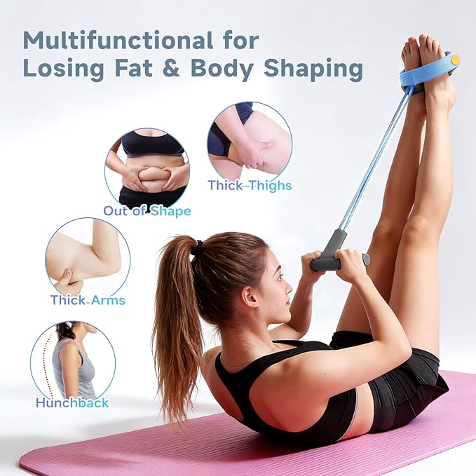 Pedal Resistance Bands with Handles, Durable 6-Tubes Multifunction Pedal Resistance Band, Natural Rubber Foot Pedal Resistance Bands, Fitness Resistance Bands for Abdomen, Waist, Arm, Leg