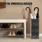 Umbrella Holder for Entryway, Umbrella Stand Freestanding, Metal Square Umbrella Rack Organizer, Black