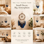 Dream Catchers Handmade Feather for Kids Bedroom Wall Hanging Decoration Decor Nursery Wall Art Ornament Craft