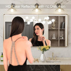 LOAAO 60”X30” Gold Bathroom Mirror, Rounded Rectangle Gold Frame Mirror, Brushed Gold Bathroom Vanity Mirror Wall-Mounted, Anti-Rust, Tempered Glass, Hangs Horizontally or Vertically