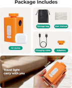 BAGSMART Pump for Vacuum Storage Bags, Potable Cordless Electric Air Pump, Rechargable Seal Bag Supplies for Compression Clothes, Blanket, Luggage- Orange