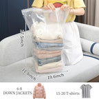 1 PACK Cube Vacuum Storage Bags,Large Cube (19.6 * 27.5 * 11.8 Inch), Extra Large Vacuum Seal Bags for Clothing, Comforters, Blankets, Bedding, Closet Organization Space Saving