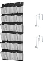 Over The Door Shoe Organizers with 24 Mesh Pockets Shoe Organizer Storage Hanging SimpleHouseware Shoe Holder for Rack (White Black)