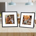 Rempry 12x12 Picture Frame, Display Pictures 8x8 with Mat or 12x12 Without Mat, Wall Hanging or Tabletop Photo Frame with Shatter Resistant Plexiglass, Black, 1 Pack