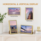 5x8 Aluminum Metal Picture Frame,Tempered Glass Gold Photo Frame 5x8 for Family Photo,Posters,Art,Document to Wall Mount Horizontally or Vertically