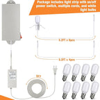 Meonum Christmas Village Light System Set Accessory Cord Compatible with Department 56 Christmas Building and Accessory Craft Village House Lighting System, Blow Mold Light(with 10 LED Light Bulbs)