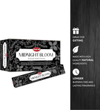 HEM Midnight Bloom Natural Masala Relaxing Incense Sticks - 12 Packets (15g Each)
