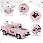 Halloween Truck Decor, Pink Halloween Ghost Truck Decorations for Home Indoor, Mini Cute Ghost Tiered Tray Decor, Farmhouse Kitchen Tabletop Centerpiece Decorations