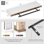 Vivelove Single Floating Shelves 36 Inches, 36 x 10 inch Deep x 1.8 in Thick, Long Floating Shelves for Bedroom, Living Room, Kitchen, Office, Shelves for Wall, Modern Home Decor, White
