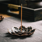 GARMOLY 2 Pack Incense Burner, Incense Holder for Sticks, Brass Lotus Incense Stick Holder