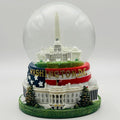 4.75" Washington DC Landmarks Snow Globe, Ceramic Looking Poly Resin, with US Flag and Glitter, White House, Capitol, Jefferson Memorial, and Washington Monument (Large Flag Base Panorama Globe)