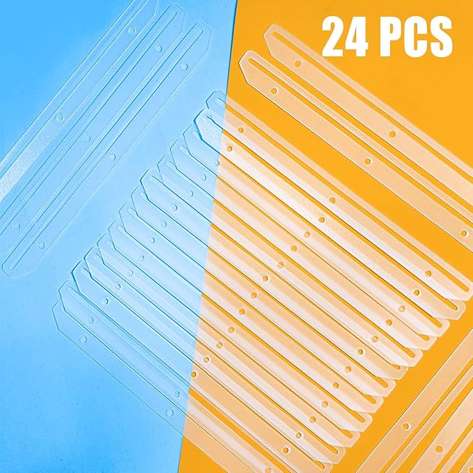tutata 24Pcs 3 Hole Punched Magazine Holders, Magazine Organizer, 3 Ring Binder Insert Strips, Translucent White