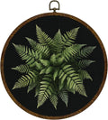 Vintage Botanical Wall Art Decor, Boho Wildflower Ferns Plants Canvas Prints Round Wall Art, Retro Wall Hanging Door Artwork Decor for Farmhouse Bedroom Living Room Gallery 10x10in(MG08)