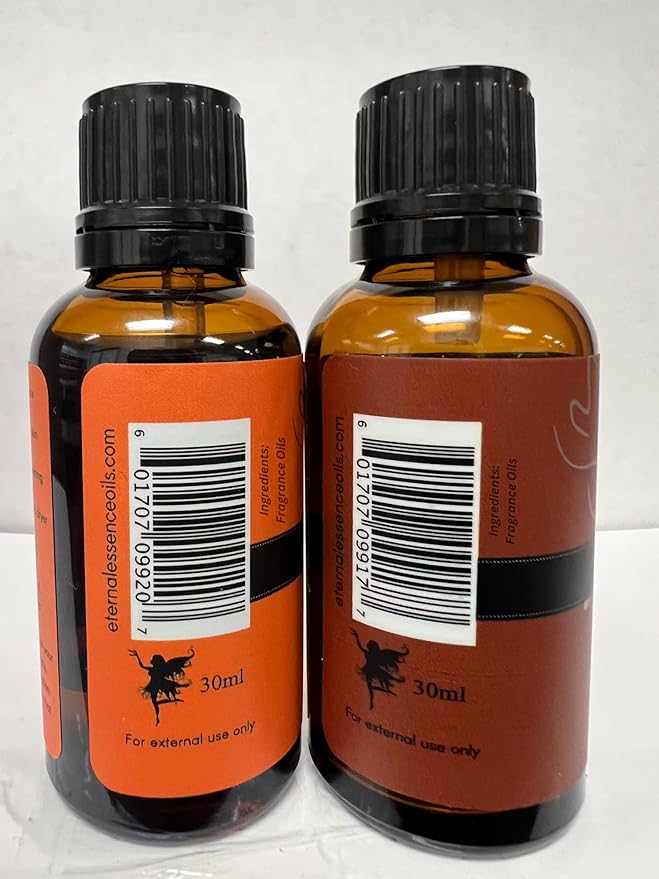 Eternal Essence Oils 2 Pack 30ml Premium Fragrance Oil - Spiced Cider & Sexy Cinnamon Clove - for Candle, Soap Making, Aromatherapy, Diffusers, Home Care, & Humidifiers