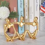 BMLCGJ Thinker Statue Gold Decor Abstract Art Sculpture, Golden Resin Collectible Figurines for Home Living Room Office Shelf Decoration,Great Gifts Ideas (Conjoined Body-Gold)