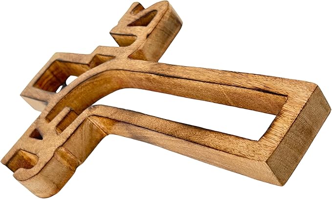 S.B.ARTS Wooden Wall Cross Handmade Wall Crucifix with Hand Carvings Cross for Baptism Gifts - Christians Spiritual Hanging Ornament for Wall Decor and Church (12 Inches)