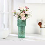 Large Glass Vase, 12 Inches Tall Vase for Flowers, Green Flower Vases for Bouquet, Modern Green Glass Vases for Living Room, Dining Table, Office, Entryway, Mantle, Shelf, Wedding Gifts