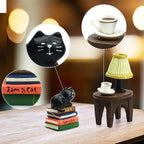 RAQWI Cute Mini Cat on Books Figurine Resin Cat for Office, Home Decoration Perfect Cute Cat Gift for Cat Lovers