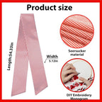 Christmas Wreath Sash for Front Door, Red Stripes Seersucker Sash Holiday Wreath Accessories for Home Wedding Birthday Decorations