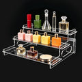 Clear Acrylic Display Risers – 3-Tier Shelf Stand for Cupcakes, Perfume, Figures, Collectibles & Desserts – Decorative Organizer for Party, Vanity, or Retail Display(Large)