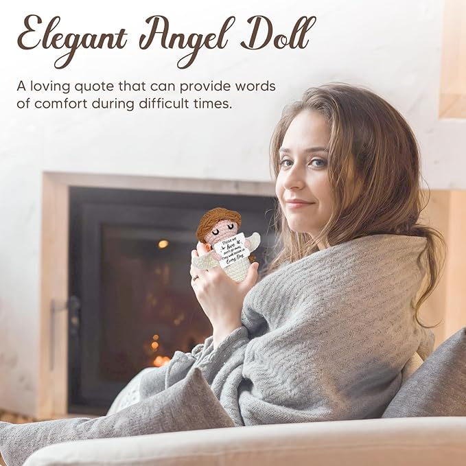 Sympathy Gifts for Loss of Loved One - Crochet Angel Sympathy Gift - Grief Gifts for Women Men Kids, Bereavement Condolences Remembrance Memorial Gift for Loss of Mom Dad Husband Brother