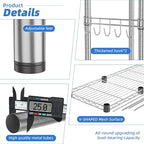 Simple Trending Heavy Duty Clothing Rack Loads 450 LBS, Garment Racks with Adjustable Shelves for Hanging Clothes, Metal Wardrobe Closet, Chrome