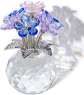 Arikyrist Crystal Multicolor Forget-Me-Not Bouquet Figurines Gifts for Women Flowers Collectible Decoration for Living Room Romantic Presents for Her Wife Mom Anniversary Birthday