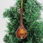 Wooden String Miniature Mandolin Hanging Ornament Mini Musical Instrument Replica Holiday Tree Home Decoration Display Ornament (4.72" Mandolin)