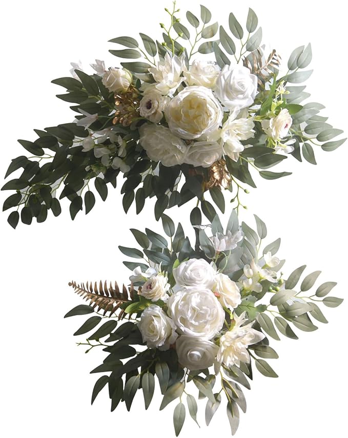 2Pieces Wedding Decorative Swag Artificial Flower Swag Ceremony Sign for Indoor and Outdoor Use Decorations