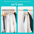 HOUSE DAY Premium Velvet Hangers 100 Pack Beige, Non-Slip Flocked Felt Hangers, Sturdy Clothes Hanger with 360° Rotatable Hook, Heavy Duty Durable Slim Coat Hanger for Closet Space Saving