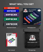 HAPBEAR Pull Up Assistance Bands - Pull Up Bands - Resistance Bands - Exercise Bands Resistance Bands Set of 5 - Workout Bands for Working Out, Stretching, Muscle Training